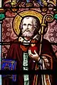 Saint Augustin, vitrail daté de 1902, église de Rouvres-Les-Vignes (Aube)