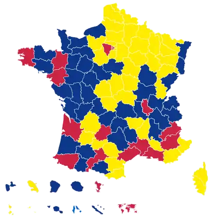 Candidats arrivés en 2e position dans chaque département au 1er tour.