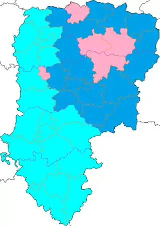 Nuance politique des candidats arrivés en tête dans chaque canton au 1er tour dans le département de l'Aisne.