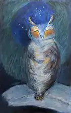 Le Hibou, acrylique sur toile, 61x38cm, 2016.