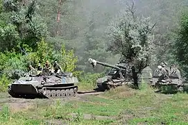 Entrainement de 2018 sur 2S19 Msta-S et MT-LB.