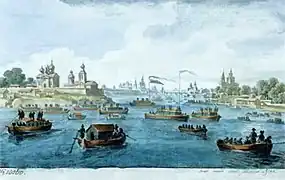 La flotte impériale entrant à Novgorod.