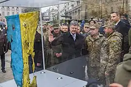 en 2015 avec Petro Porochenko,