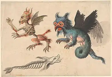 Esquisses de figures volantes fantastiques