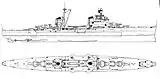 Dessin en coupe d'un navire de guerre