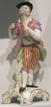 Personnage galant (vers 1835), Jacob Petit, Honolulu, Museum of Art.