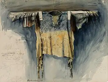 Frederick Weygold, Pictographic Painted Shirt, 1902, aquarelle