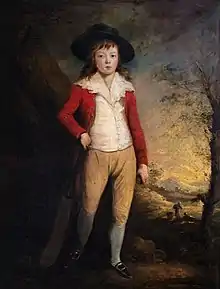 Portrait du jeune Bridger Seward à la batte de cricket - Ozias Humphrey