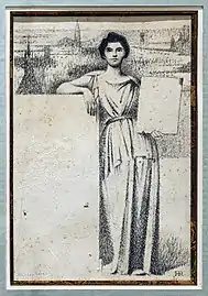 Projet de menu, encre sur papier.