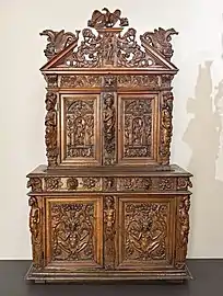 Armoire à deux corps à décors maniéristes, vers 1610