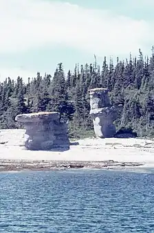 Île, monolythes, forêt boréale