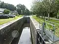 L'écluse de Gouarec, dite écluse de la Villeneuve (écluse n° 140 du canal de Nantes à Brest).
