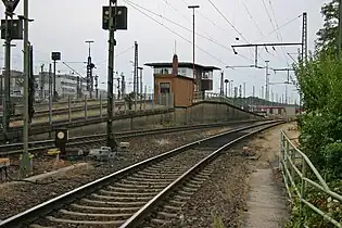 Butte du triage d’Oberhausen West en Allemagne, avec sa cabine