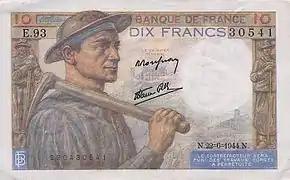 Le 10 francs Mineur.