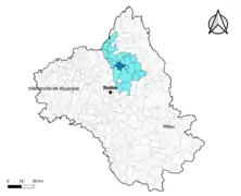 Sébrazac dans l'intercommunalité en 2020.