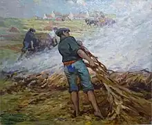 Jules Hervé-Mathé : Les brûleurs de goémon à Carantec (vers 1926).