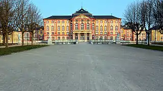 Vue du corps de logis du château de Bruchsal