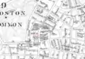 Carte de Boston détaillée, montrant le Park Theatre, 1886.