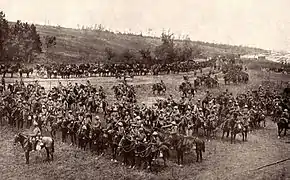 Mametz, le 18e&nbsp;régiment de lanciers britannique en 1916.