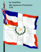 Drapeau du 1er bataillon du 20e régiment d'infanterie de ligne de 1793 à 1804