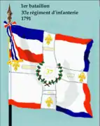 Drapeau du 1er bataillon du 37e régiment d'infanterie de ligne de 1791 à 1793