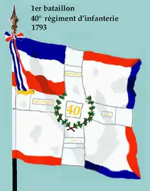 Drapeau du 1er bataillon du 40e régiment d'infanterie de ligne de 1793 à 1795