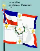 Drapeau du 1er bataillon du 46e régiment d'infanterie de ligne de 1791 à 1793