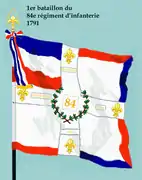 Drapeau du 1er bataillon du 84e régiment d'infanterie de ligne de 1791 à 1793