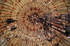 Détail des boiseries du centre de la coupole avant l'incendie.