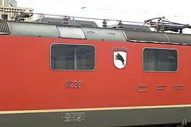 Détail de l'écusson de la Re 4/4II 11239 « Porrentruy »