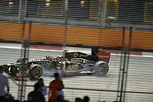 Photographie de Romain Grosjean à Singapour