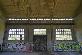 Le bâtiment de la machine d'extraction.