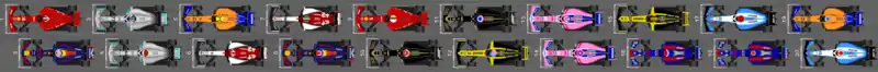 Schéma de la grille de départ du Grand Prix d'Autriche 2019.