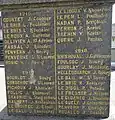 Le monument aux morts d'Arzano ː liste des morts pour la France de la commune (années 1916, 1917 et 1918).