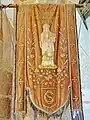 Chapelle Sainte-Cécile : bannière de procession de sainte Cécile datant de 1934.