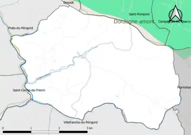 Carte en couleur présentant le(s) SAGE couvrant le territoire communal