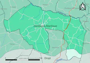 Carte en couleur présentant le(s) SAGE couvrant le territoire communal
