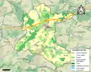 Carte des infrastructures et de l’occupation des sols en 2018.