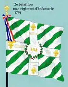 Drapeau du 2e bataillon du 104e régiment d'infanterie de ligne de 1791 à 1793