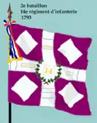 Drapeau du 2e bataillon du 14e régiment d'infanterie de ligne de 1793 à 1804