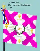 Drapeau du 2e bataillon du 28e régiment d'infanterie de ligne de 1791 à 1793