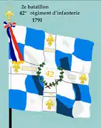 Drapeau du 2e bataillon du 42e régiment d'infanterie de ligne de 1791 à 1793