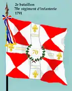 Drapeau du 2e bataillon du 70e régiment d'infanterie de ligne de 1791 à 1793