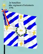 Drapeau du 2e bataillon du 89e régiment d'infanterie de ligne de 1791 à 1793