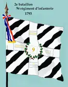Drapeau du 2e bataillon du 9e régiment d'infanterie de ligne de 1793 à 1804