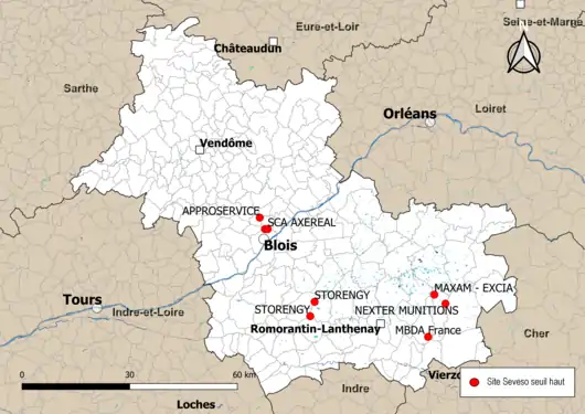 Carte des sites « Seveso seuil haut ».