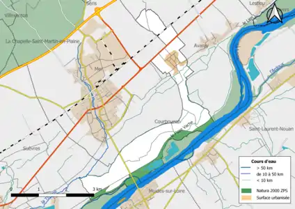 Carte de la zone Natura 2000 de type ZPS localisée sur la commune.