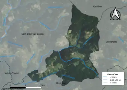 Vue aérienne du territoire communal.