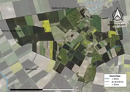 Carte orthophotographique de la commune en 2016.