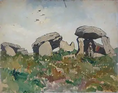 Dolmen entre Locmariaquer et la Trinité, 1874